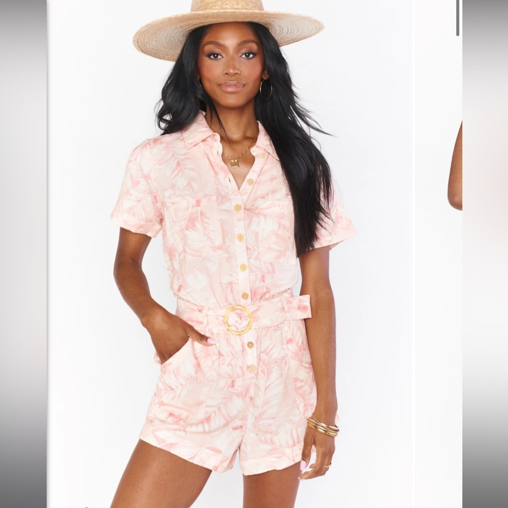 Show Me Your Mumu Bexley Romper ~ Pink Majestic Palm NWT